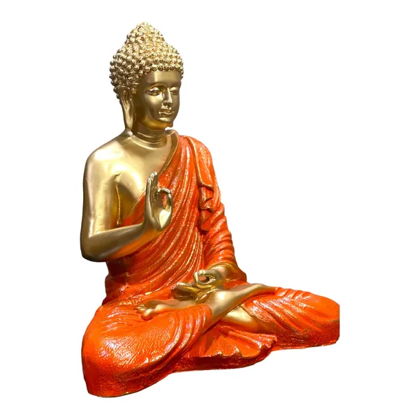 Orange_&_Golden_Resin_2_Feet_Buddha_Statue_|_Ideal_For_Living_Room_Temple_&_Entrance_Decor