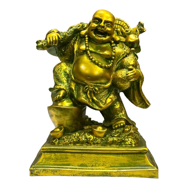 Golden_Laughing_Buddha_Standing_On_Coins_With_Bag_For_Wealth_And_Money