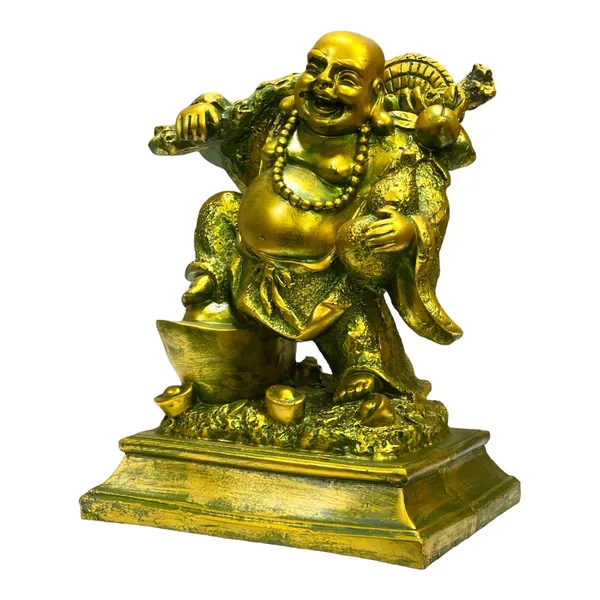 Golden_Laughing_Buddha_Standing_On_Coins_With_Bag_For_Wealth_And_Money
