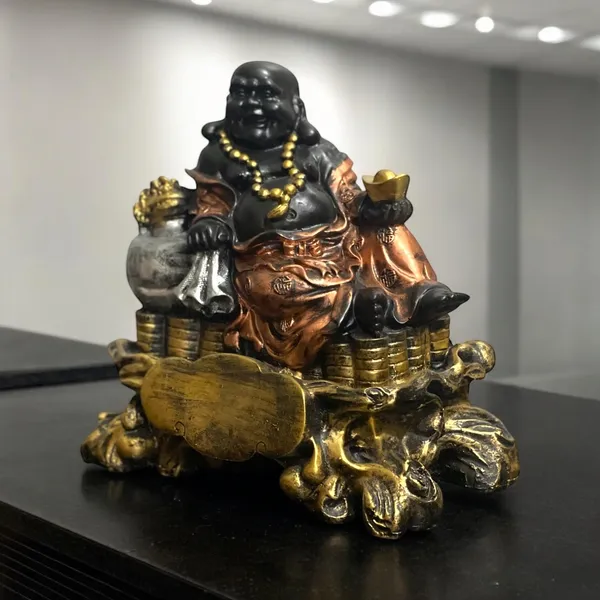 Black_Laughing_Buddha_Sitting_On_Coins_Statue_Resin_Figurine_The_Best_Gift_For_Baby_Shower