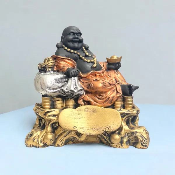 Black_Laughing_Buddha_Sitting_On_Coins_Statue_Resin_Figurine_The_Best_Gift_For_Baby_Shower