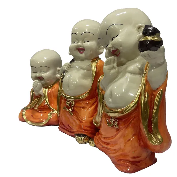 Multicolor_Polyresin_Set_Of_3_Baby_Buddha_Monk_Figurine