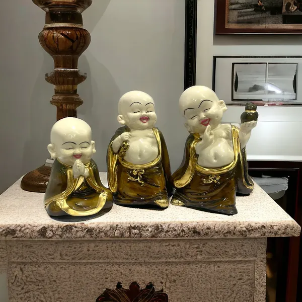 Multicolor_Polyresin_Set_Of_3_Baby_Buddha_Monk_Figurine