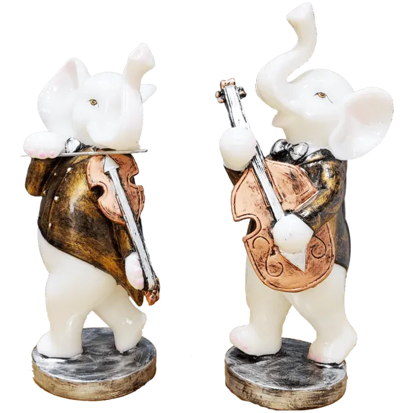 White_Pair_Of_Appu_Playing_Violin_And_Guitar_Decorative_Gift