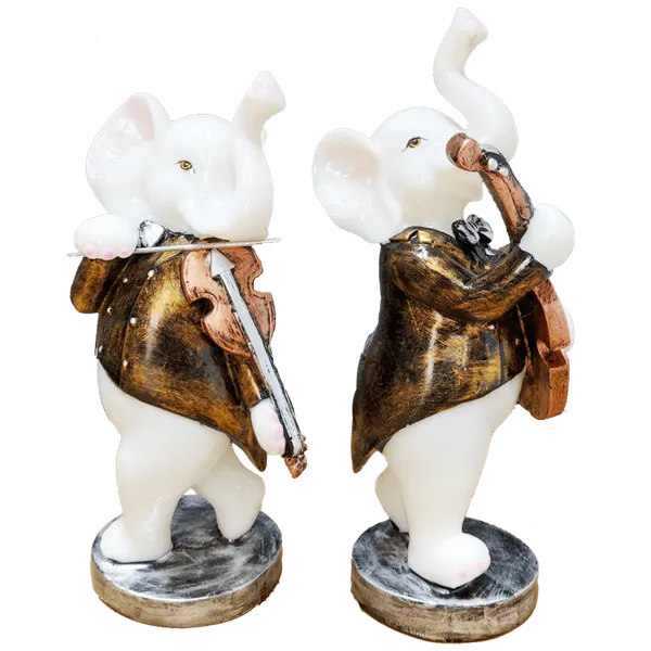 White_Pair_Of_Appu_Playing_Violin_And_Guitar_Decorative_Gift