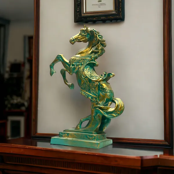 Green_Uplifted_Legs_Horse_Jumping_Horse_Statue_Showpieces_For_Home_Decor