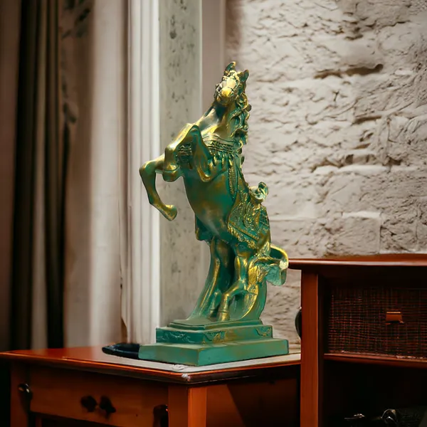 Green_Uplifted_Legs_Horse_Jumping_Horse_Statue_Showpieces_For_Home_Decor