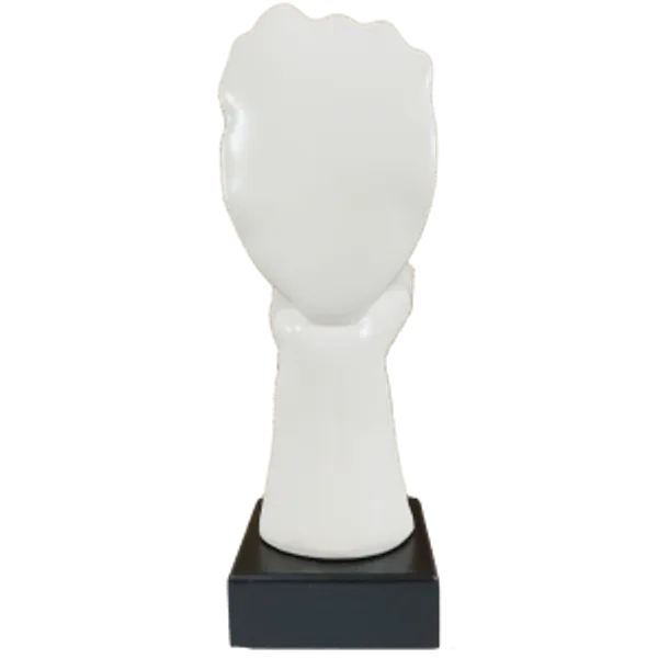 White_Abstract_Flying_Kiss_Woman_Face_Statue_Table_Ascent
