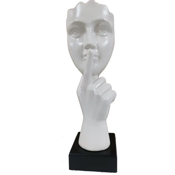 Black_Abstract_Instructing_Silence_Finger_On_Woman_Face_Statue_Table_Ascent