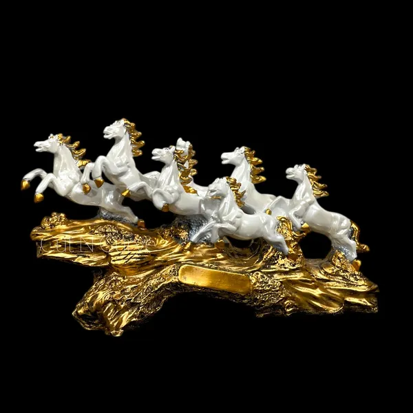 Off_White_&_Golden_Premium_Resin_Seven_Running_Horses_Figurine_10_Inch_Running_Horses_Symbol_For_Progress_Career_Growth_&_Good_Fortune