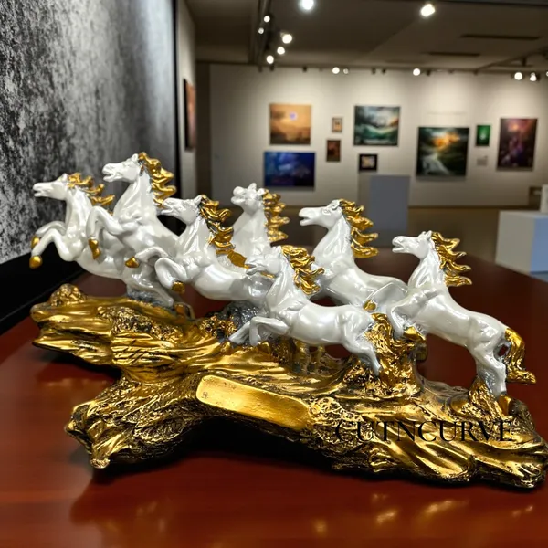Off_White_&_Golden_Premium_Resin_Seven_Running_Horses_Figurine_10_Inch_Running_Horses_Symbol_For_Progress_Career_Growth_&_Good_Fortune