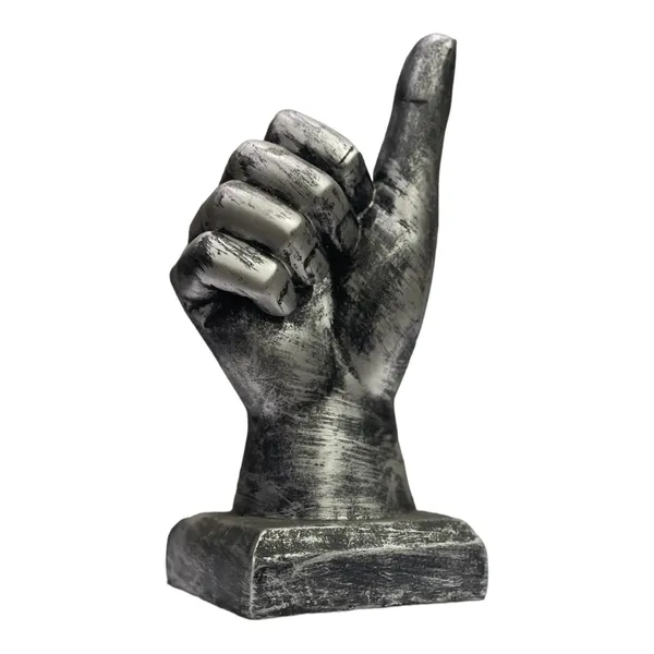 Grey_Thumbs_Up_Hand_Resin_Statue_For_Home_Office_Decor