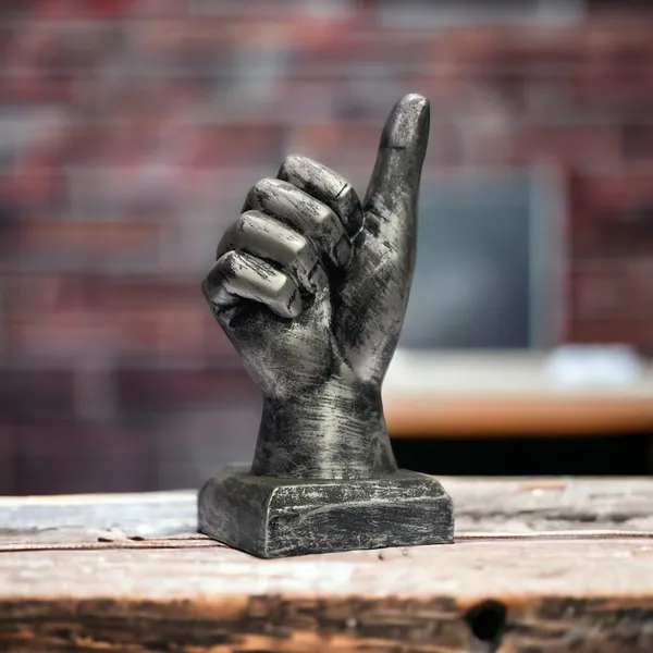 Grey_Thumbs_Up_Hand_Resin_Statue_For_Home_Office_Decor