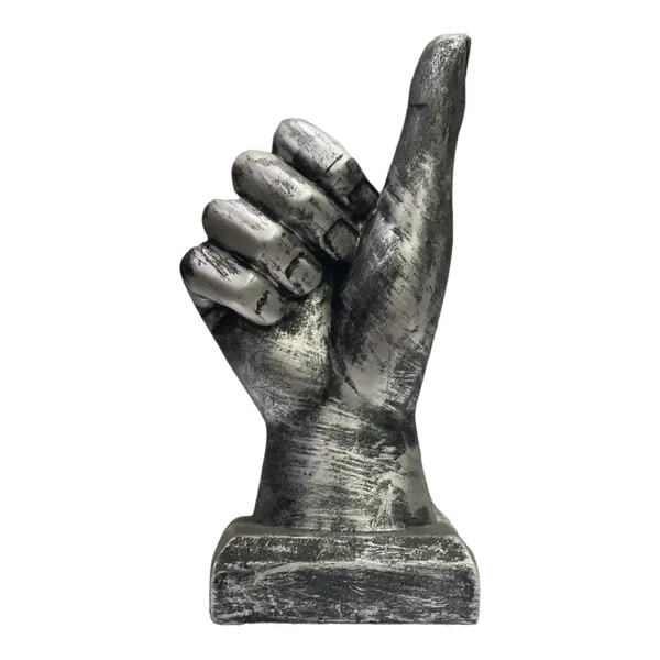 Grey_Thumbs_Up_Hand_Resin_Statue_For_Home_Office_Decor
