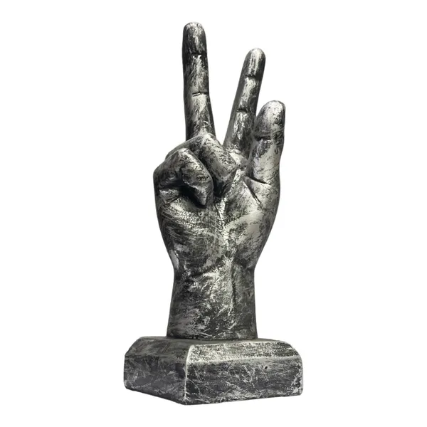 Grey_Victory_Sign_Hand_Resin_Statue_For_Home_Office_Decor