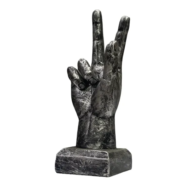 Grey_Victory_Sign_Hand_Resin_Statue_For_Home_Office_Decor