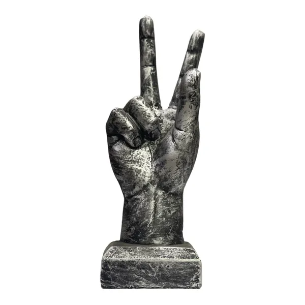 Grey_Victory_Sign_Hand_Resin_Statue_For_Home_Office_Decor