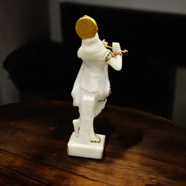 White_Standing_Lord_Krishna_Decorative_Idol_Marble_Look_Murti_Statue