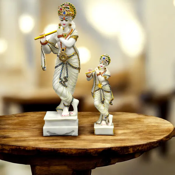 White_Standing_Lord_Krishna_Decorative_Idol_Marble_Look_Murti_Statue