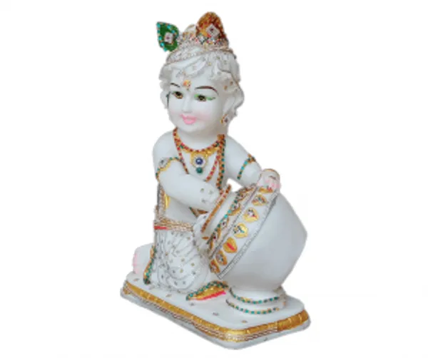 Off_White_&_Golden_Matki_Krishna_Marble_Decorative_Idol