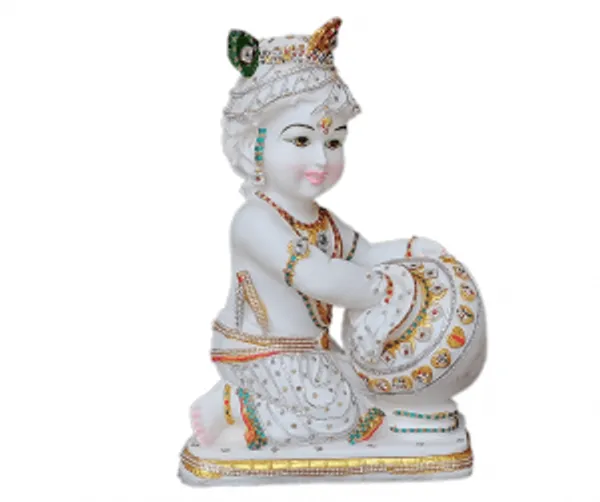 Off_White_&_Golden_Matki_Krishna_Marble_Decorative_Idol