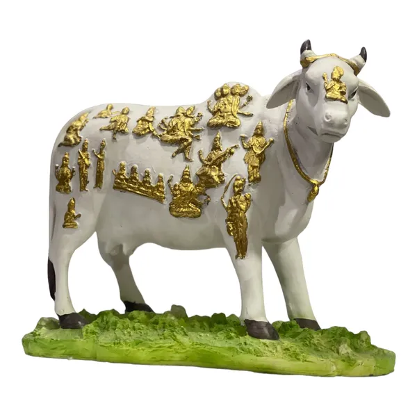 Off_White_&_Golden_Kamdhenu_Cow_With_God_Figures