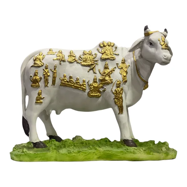 Off_White_&_Golden_Kamdhenu_Cow_With_God_Figures