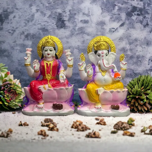 Multicolor_Laxmi_Ganesh_Murti_Marble_Look_For_Diwali_Pujan_Made_In_India