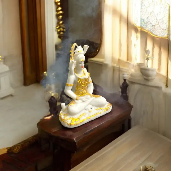 White_Shiv_Samadhi_Small_Murti_Marble_Look_Meditation_Lord_Shiva_Samadhi_Statue