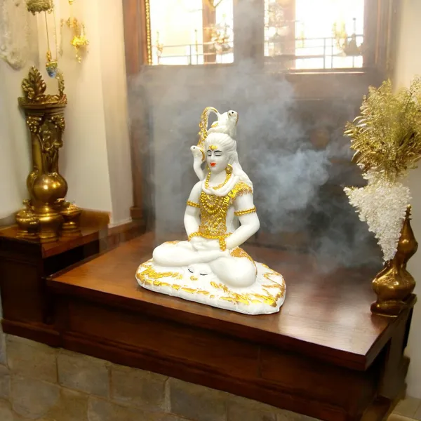 White_Shiv_Samadhi_Small_Murti_Marble_Look_Meditation_Lord_Shiva_Samadhi_Statue