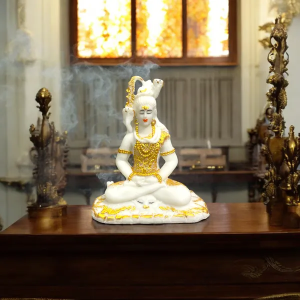 White_Shiv_Samadhi_Small_Murti_Marble_Look_Meditation_Lord_Shiva_Samadhi_Statue