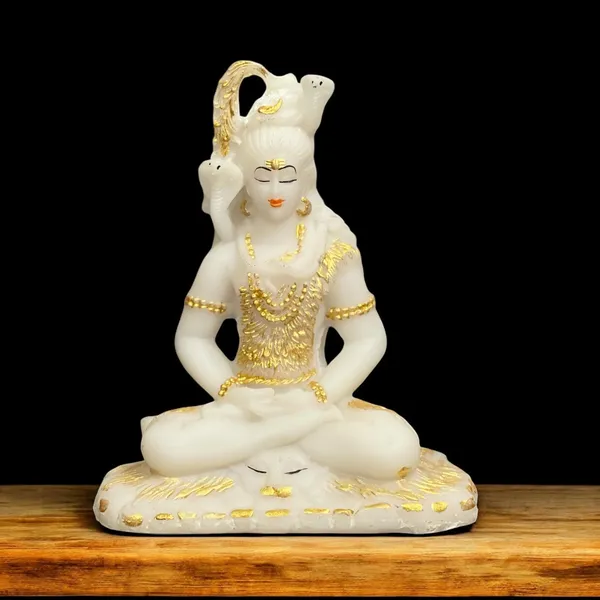 White_Shiv_Samadhi_Small_Murti_Marble_Look_Meditation_Lord_Shiva_Samadhi_Statue