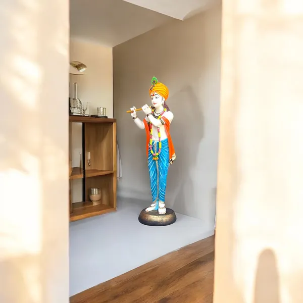 Multicolor_Standing_Pagadi_Krishna_Idol_With_Bansuri