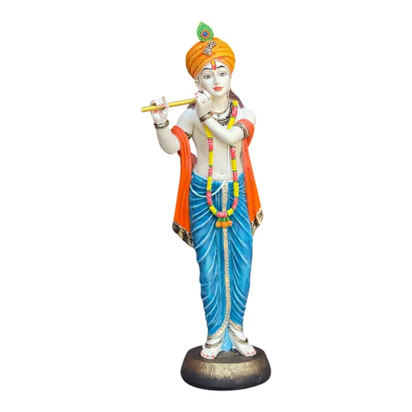 Multicolor_Standing_Pagadi_Krishna_Idol_With_Bansuri