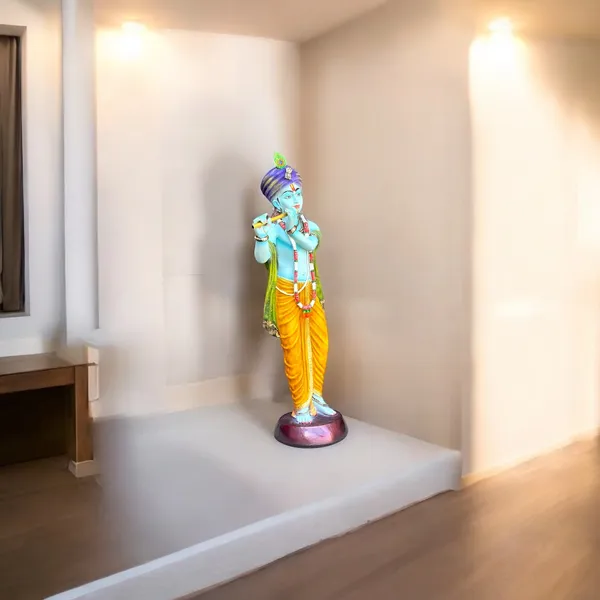 Multicolor_Lord_Krishna_Idol_With_Flute_Elegant_Statue