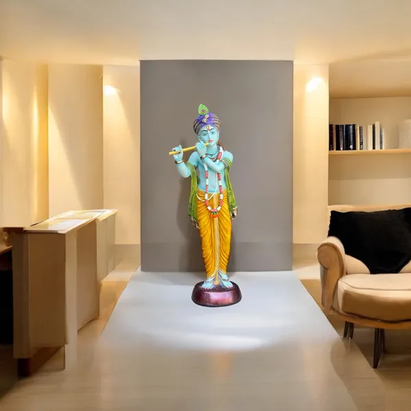 Multicolor_Lord_Krishna_Idol_With_Flute_Elegant_Statue