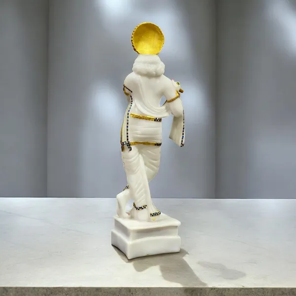 Cream_Standing_Krishna_With_Bansuri_Decorative_Look_Marble