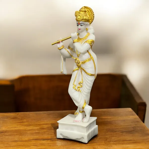 Off_White_Standing_Krishna_With_Bansuri_White_Marble_Look