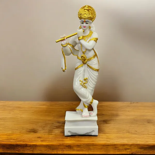 Off_White_Standing_Krishna_With_Bansuri_White_Marble_Look