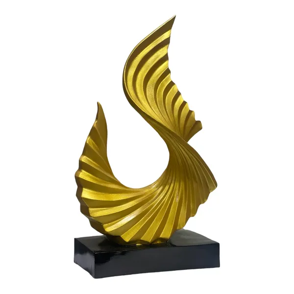 Golden_Golden_Wave_Up_Home_Decor_Resin_Showpiece