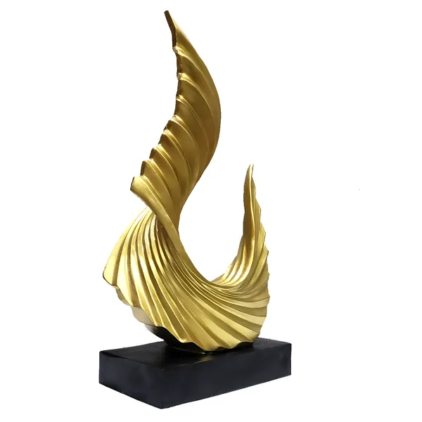 Golden_Golden_Wave_Up_Home_Decor_Resin_Showpiece