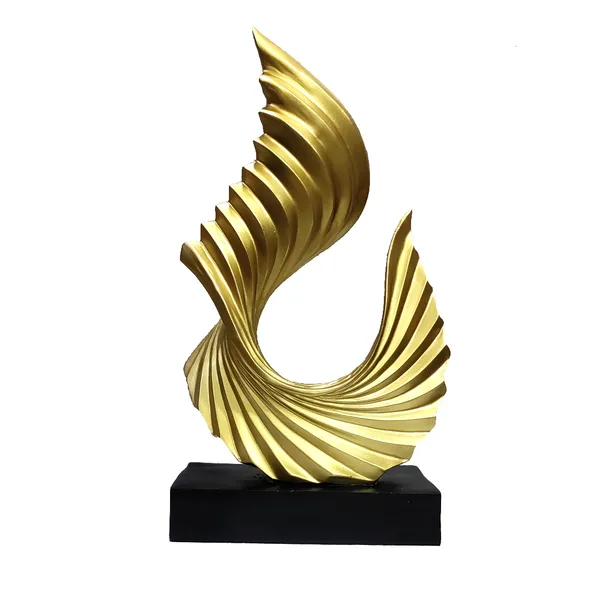 Golden_Golden_Wave_Up_Home_Decor_Resin_Showpiece