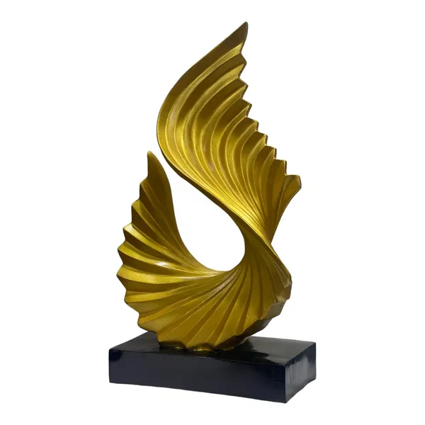 Golden_Golden_Wave_Up_Home_Decor_Resin_Showpiece
