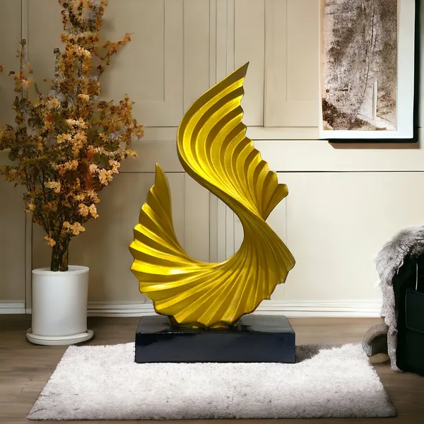 Golden_Golden_Wave_Up_Home_Decor_Resin_Showpiece