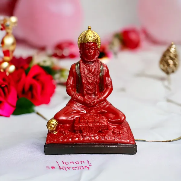 Red_Samadhi_Hanuman_Sinduri_Idol_Meditating_Hanuman