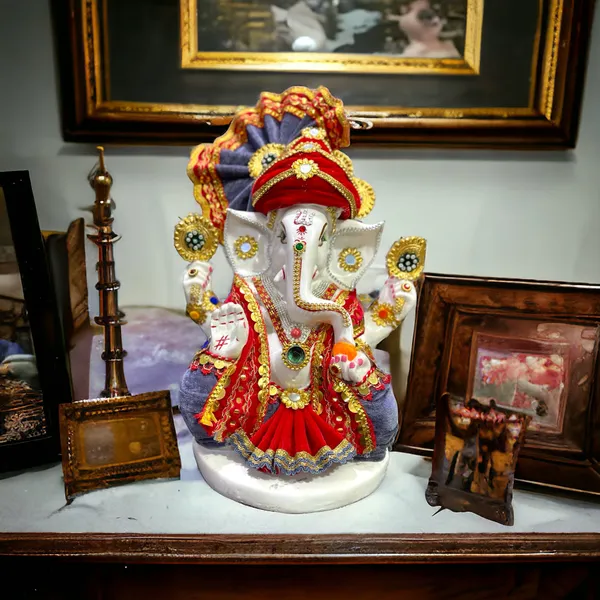 Multicolor_Ganpati_Idol_With_Costume_Best_Gift_For_Inauguration