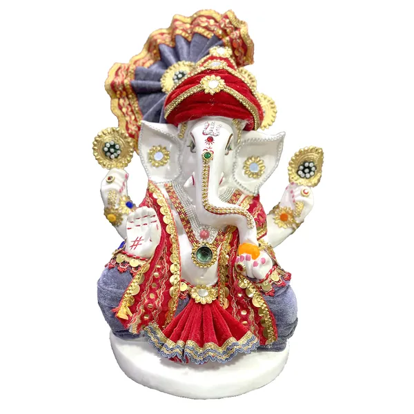Multicolor_Ganpati_Idol_With_Costume_Best_Gift_For_Inauguration