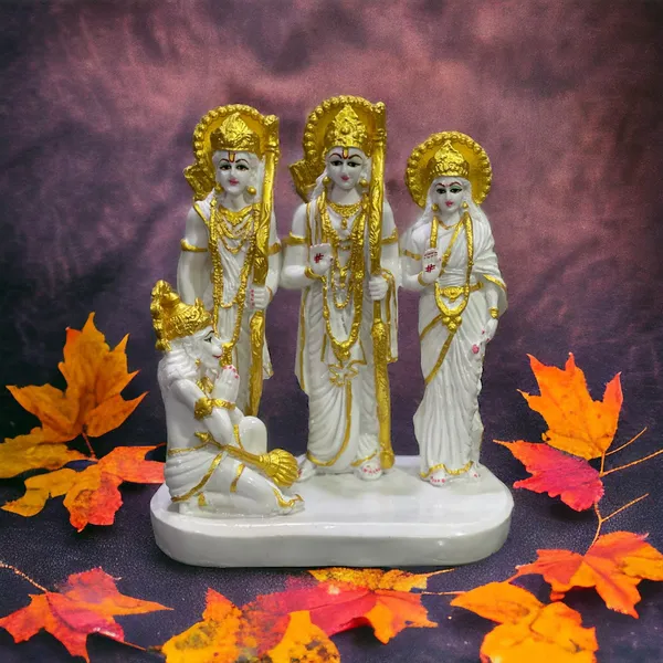 Off_White_Shree_Ram_Ma_Sita_Laxman_And_Hanuman_Darbar_Idol