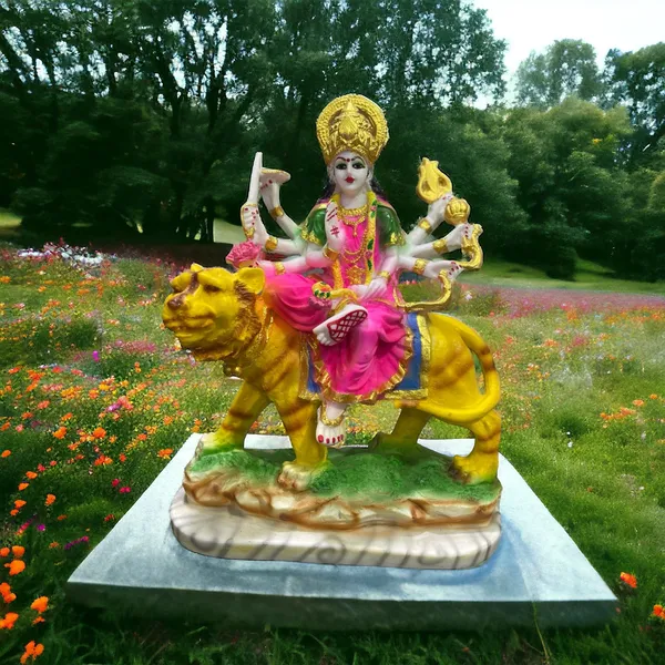 Multicolor_Maa_Sherawali_Jagdambe_Durga_Ji_Idol_Marble_Look_Murti
