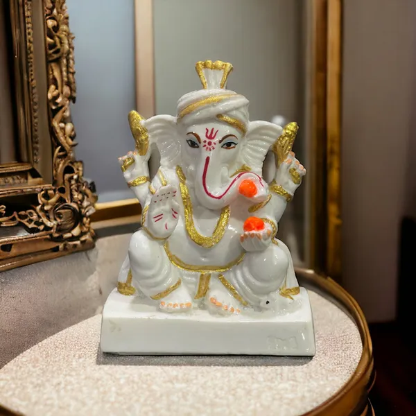 Off_White_&_Golden_Hot_Selling_Product_Marble_Lord_Pagdi_Ganesh_Idol_Gift_For_Griha_Pravesh_Serene_Beauty_Sacred_Spaces_At_Affordable_Prices
